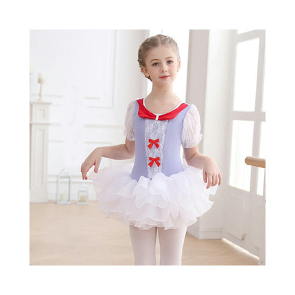 Children's Dancewear Female Princess Practice Dress Ballet Bubble Sleeve Puffy Skirt