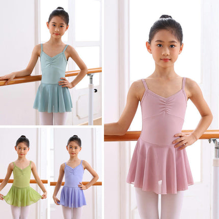 Girls' Suspender Ballet Dance Costume-Shape Dance Gymnastics Skirt