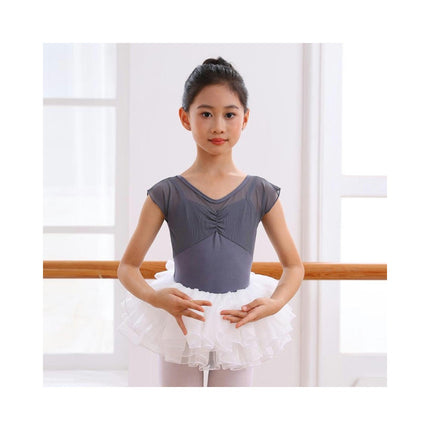 Children's Short Sleeve Dance Leotard Ballet Costume Backless Ballet Leotard