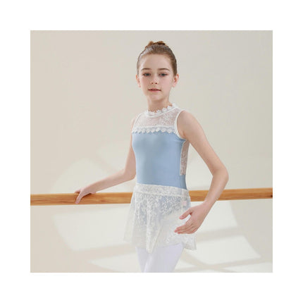 Girls Ballet Leotard Sleeveless Lace Dancewear Ballet Skirt Ballerina Costume