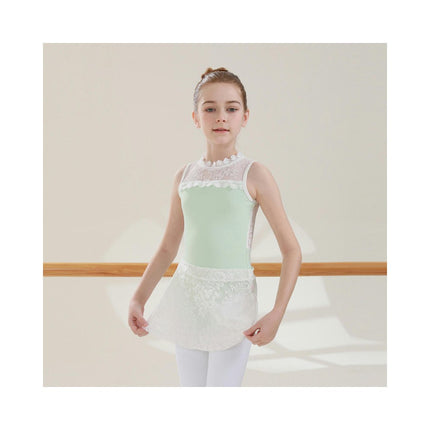 Girls Ballet Leotard Sleeveless Lace Dancewear Ballet Skirt Ballerina Costume