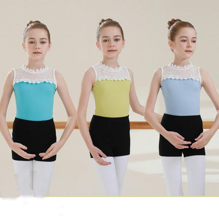 Girls Ballet Leotard Sleeveless Lace Dancewear Ballet Skirt Ballerina Costume