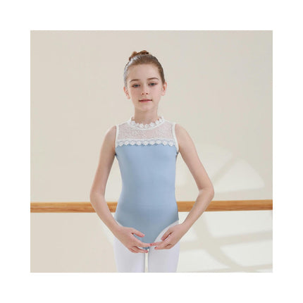 Girls Ballet Leotard Sleeveless Lace Dancewear Ballet Skirt Ballerina Costume