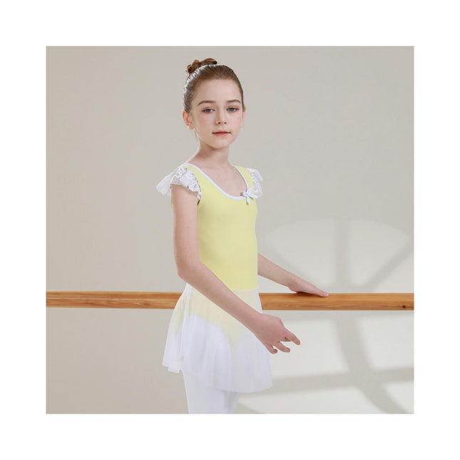 Girls' Ballet Dress Leotards, Ballerina Dance Dress Ballet Leotards with Skirt Model A