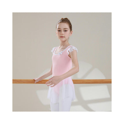 Girls' Ballet Dress Leotards, Ballerina Dance Dress Ballet Leotards with Skirt Model A