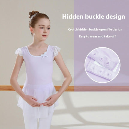 Girls' Ballet Dress Leotards, Ballerina Dance Dress Ballet Leotards with Skirt Model A