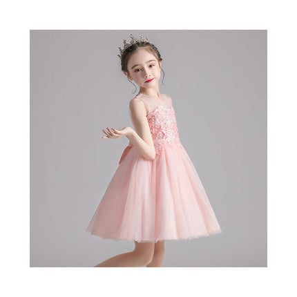 Girls Tulle Gowns Princess Dresses Embroidered Beaded Party Birthday Dresses