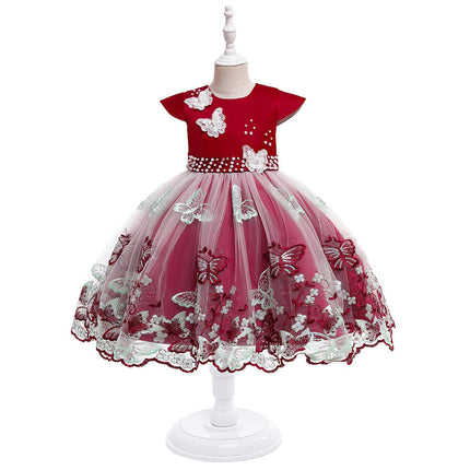 Children Butterfly Princess Dresses Flower Girl Holiday Dresses Birthday Party Prom Dresses