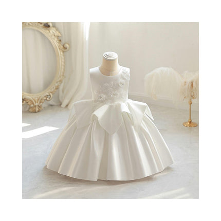 Satin Children's Evening Dress 3D Design Girls Princess Dress Flower Girl Dress