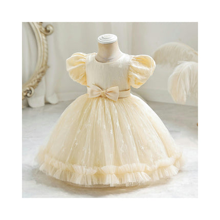 Baby Girl Star Tulle Princess Dresses Toddler Birthday Party Banquet Bubble Sleeve Dre