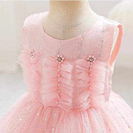 Baby Girl Sequins Tulle Dress Baby Birthday Party Dress Tutu Dresses for Toddler Girls