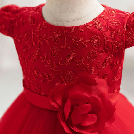 Girls Flowers Dress Birthday Party Banquet Flower Ballet Embroidered Princess Dresses