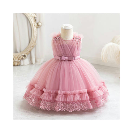 Baby Girl Tulle Dress Baby's Birthday Party Tutu Princess Dress for Weekend