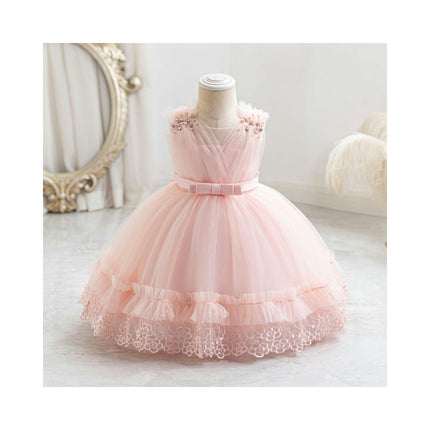 Baby Girl Tulle Dress Baby's Birthday Party Tutu Princess Dress for Weekend