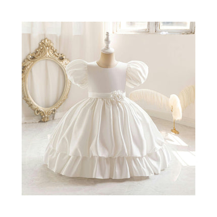 Girls Flower Dress Baby Birthday Party Ballet Tutu Satin Princess Dress