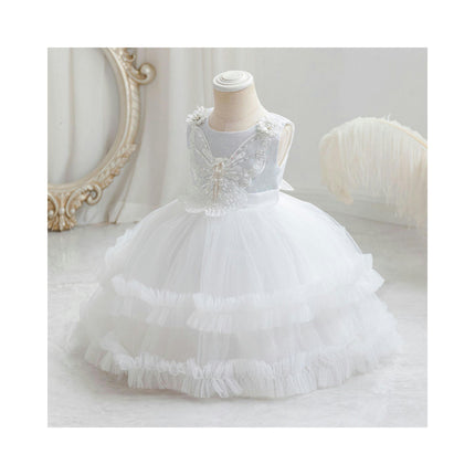 Children's Lace Gown Dresses Weekly Bow Sequin Tutu Birthday Dresses