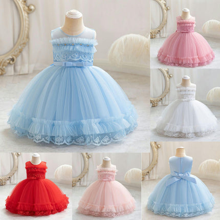 Baby Girl Lace Dress Baby Birthday Party Tutu Tulle Princess Dresses