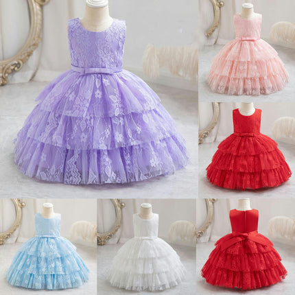 Baby Girl Lace Embroidery Dress Party Wedding Cute Cake Skirt