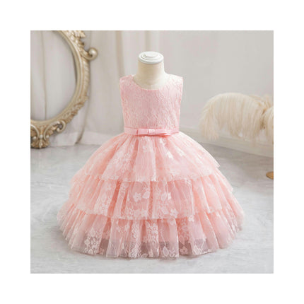 Baby Girl Lace Embroidery Dress Party Wedding Cute Cake Skirt