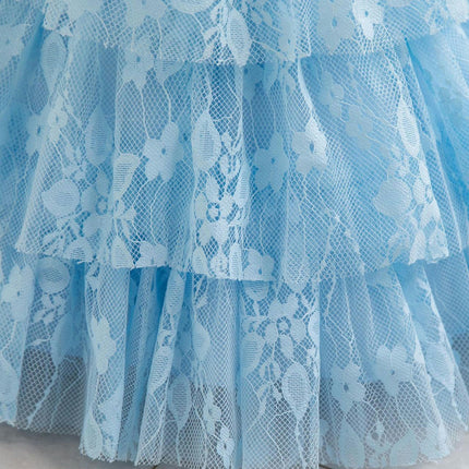 Baby Girl Lace Embroidery Dress Party Wedding Cute Cake Skirt