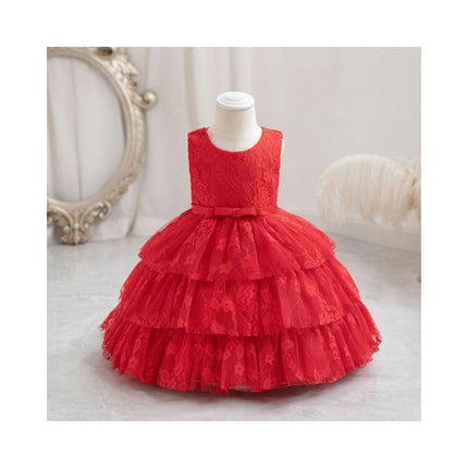 Baby Girl Lace Embroidery Dress Party Wedding Cute Cake Skirt