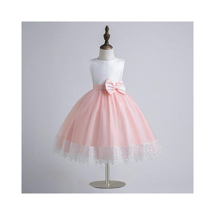 Children's Dress Dress Colorblock Puffy Wedding Princess Dress Girls Lace Dress