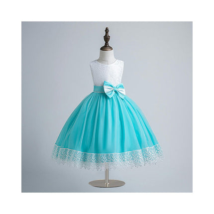 Children's Dress Dress Colorblock Puffy Wedding Princess Dress Girls Lace Dress