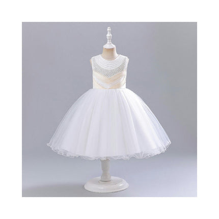 Kids Dresses Party Beaded Princess Dress Tulle Flower Girl Wedding Dress