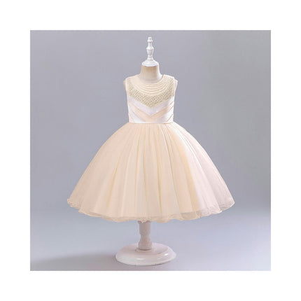 Kids Dresses Party Beaded Princess Dress Tulle Flower Girl Wedding Dress