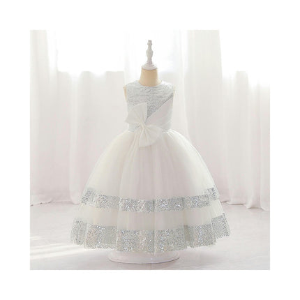 Princess Sequined Tulle Dress Mid-Large Kids Bridesmaid Wedding Birthday Party Beauty Pageant Dres