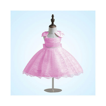 Princess Dress Sling Dress Bowknot Baby Weekend Birthday Wedding Children's Dresses