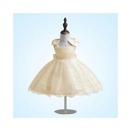 Princess Dress Sling Dress Bowknot Baby Weekend Birthday Wedding Children's Dresses