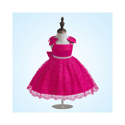 Princess Dress Sling Dress Bowknot Baby Weekend Birthday Wedding Children's Dresses