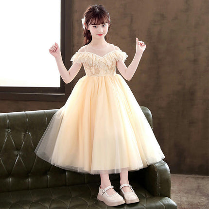 Flower Girl Dress for Wedding Kids Lace Pageant Ball Gowns-A2