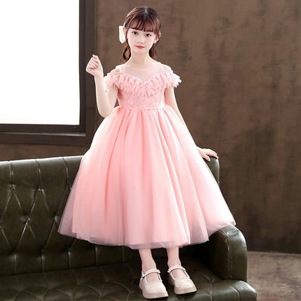 Flower Girl Dress for Wedding Kids Lace Pageant Ball Gowns-A2