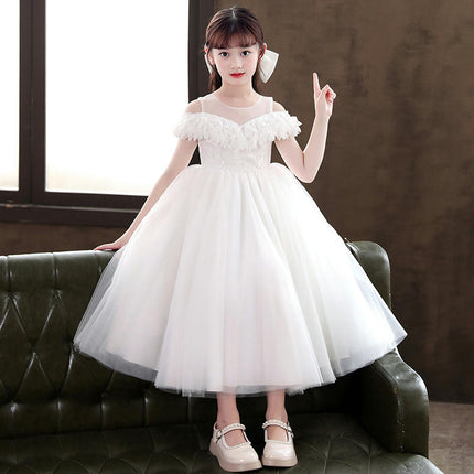 Flower Girl Dress for Wedding Kids Lace Pageant Ball Gowns-A2