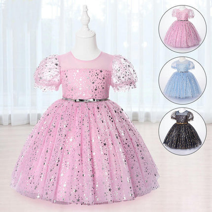 Baby Flower Girls Sparkle Tulle Tutu Dress Baptism Christening Outfit Special Occasion Birthday Dresses