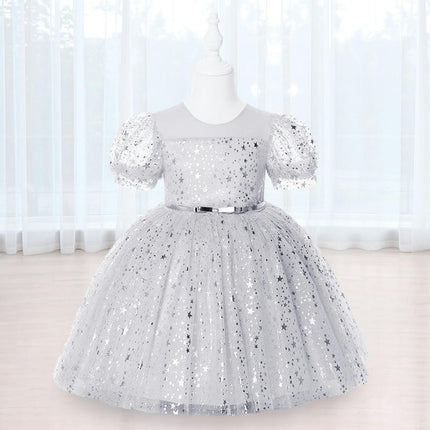 Baby Flower Girls Sparkle Tulle Tutu Dress Baptism Christening Outfit Special Occasion Birthday Dresses