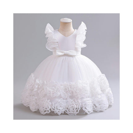 Baby Girl Lace Sleeve Wedding Celebration Dress Birthday Party Dress