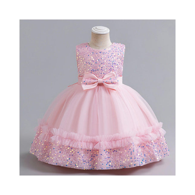 Girls Applique Birthday Party Princess Flower Dress Wedding Ball Gown-A2