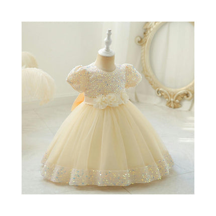 Baby Girl's Weekend Dress Princess Dress Flower Girl Wedding Sequins Mesh Puffy Skirt