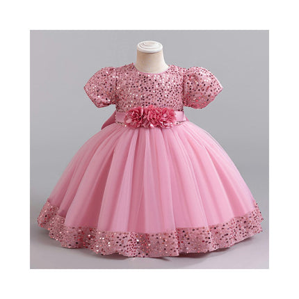 Baby Girl's Weekend Dress Princess Dress Flower Girl Wedding Sequins Mesh Puffy Skirt