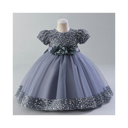 Baby Girl's Weekend Dress Princess Dress Flower Girl Wedding Sequins Mesh Puffy Skirt