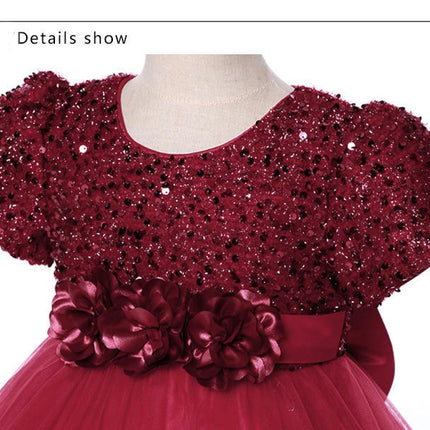 Baby Girl's Weekend Dress Princess Dress Flower Girl Wedding Sequins Mesh Puffy Skirt