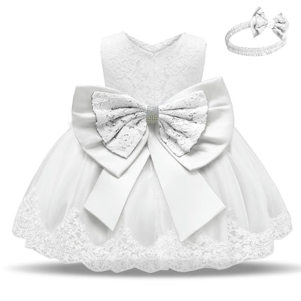 Toddler Baby Girls Embroideries Baptism Dresses Christening Special Occasions Gown for Baby Girl with Headwear