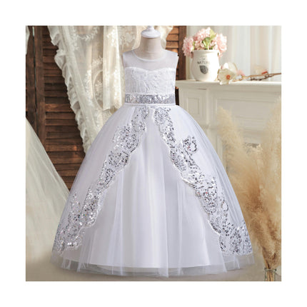 Girls Dress Sequin Lace Skirt Princess Dress Girl Birthday Ball Performance Costume