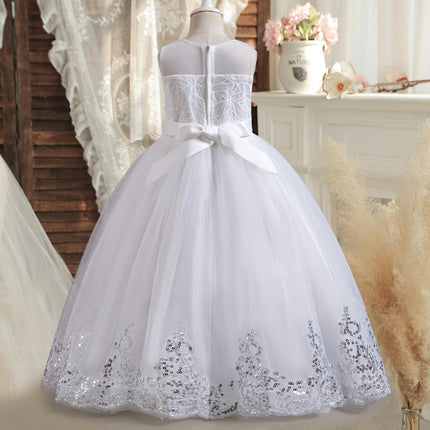 Girls Dress Sequin Lace Skirt Princess Dress Girl Birthday Ball Performance Costume