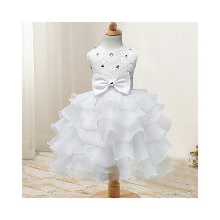 Girl Dress Kids Ruffles Lace Party Wedding Dresses Baby's First Birthday Dress