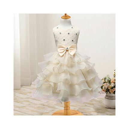 Girl Dress Kids Ruffles Lace Party Wedding Dresses Baby's First Birthday Dress