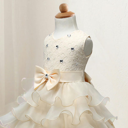 Girl Dress Kids Ruffles Lace Party Wedding Dresses Baby's First Birthday Dress